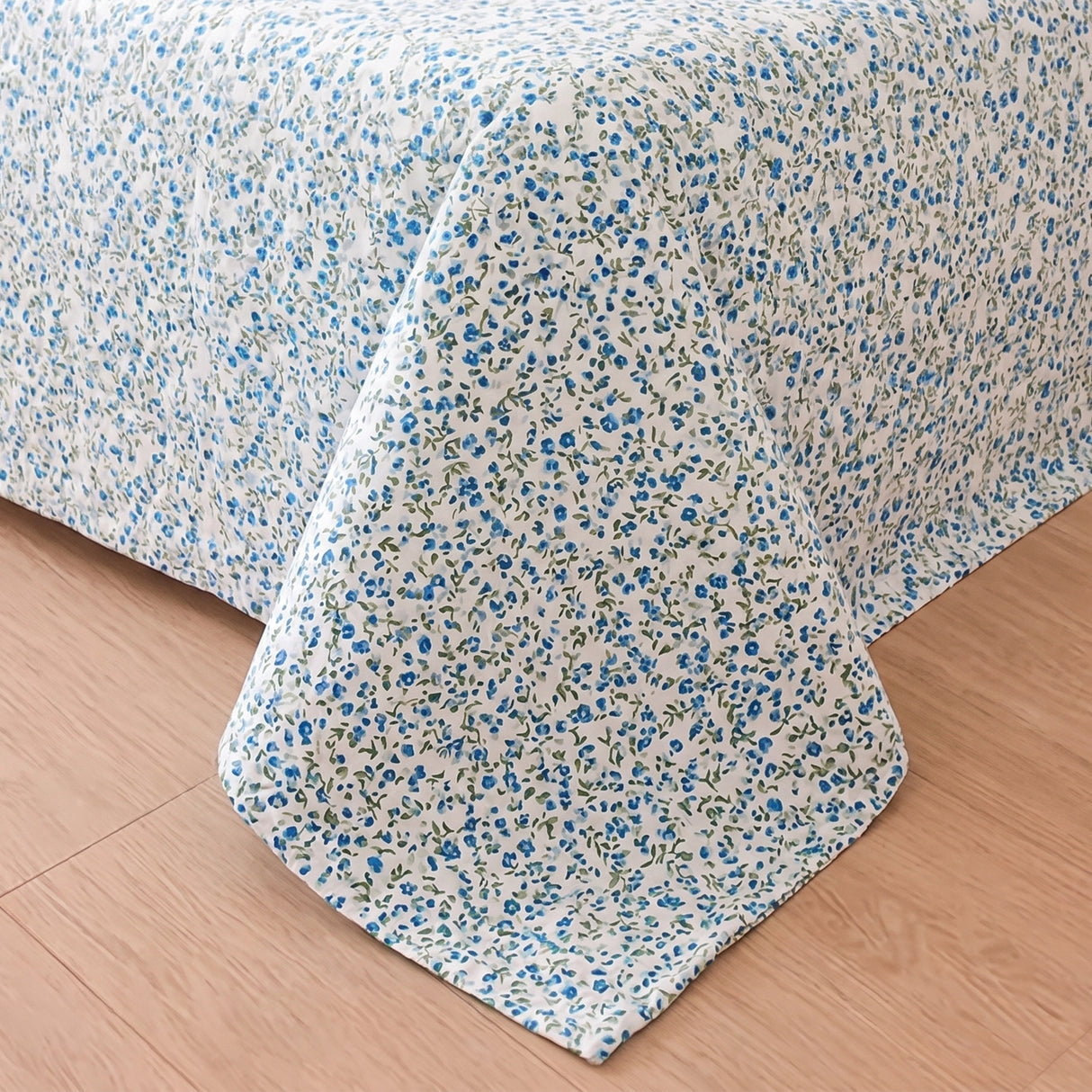 Imprimer Fresco - Floral Printed Dohar (Turquoise & White)