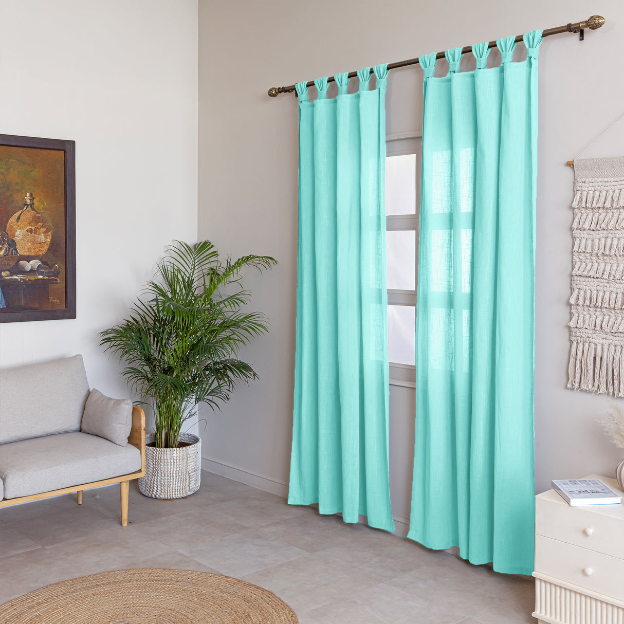 Fort Absolute - Twist Tab Top Sheer Curtain (Celeste)