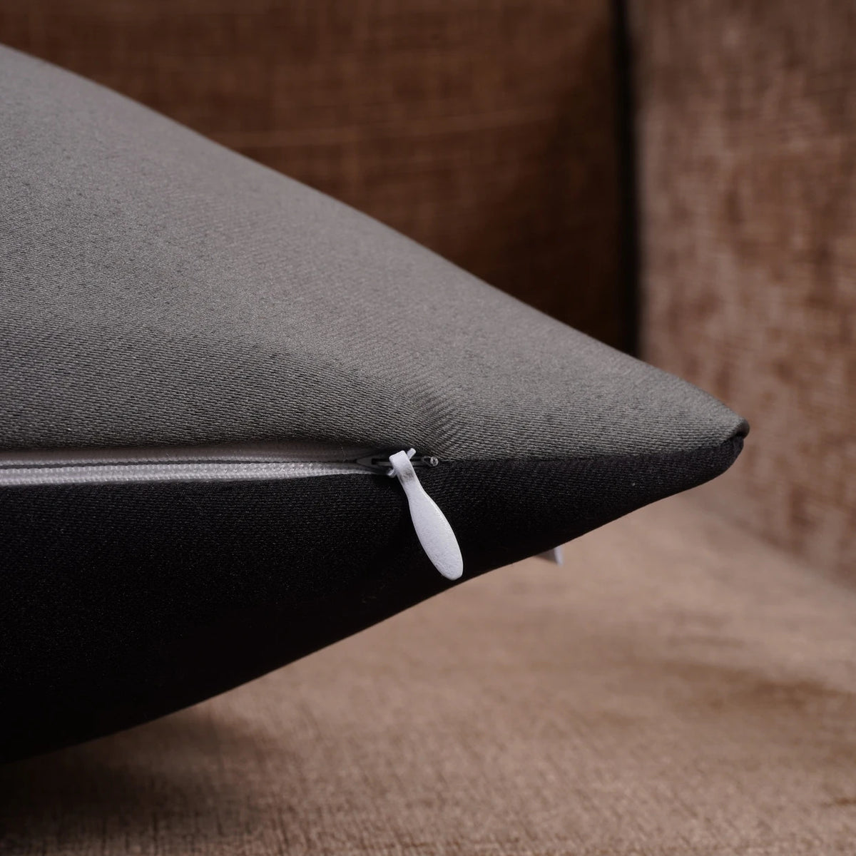 Double Color Pattern Cushion Cover (Black & Grey)