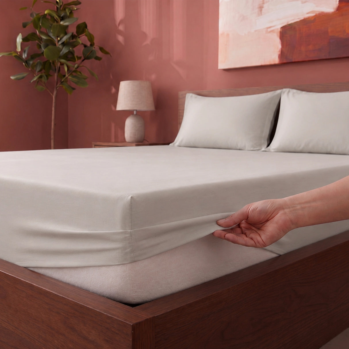 Fort Sublime - Solid Fitted Bedsheet (Light Grey)