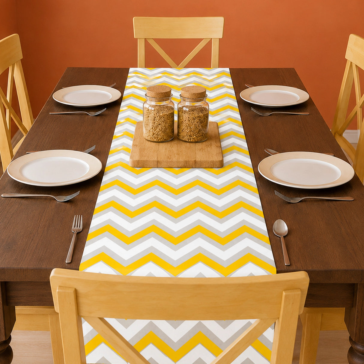 Imprimer Chevron - Printed Table Runner (Yellow)
