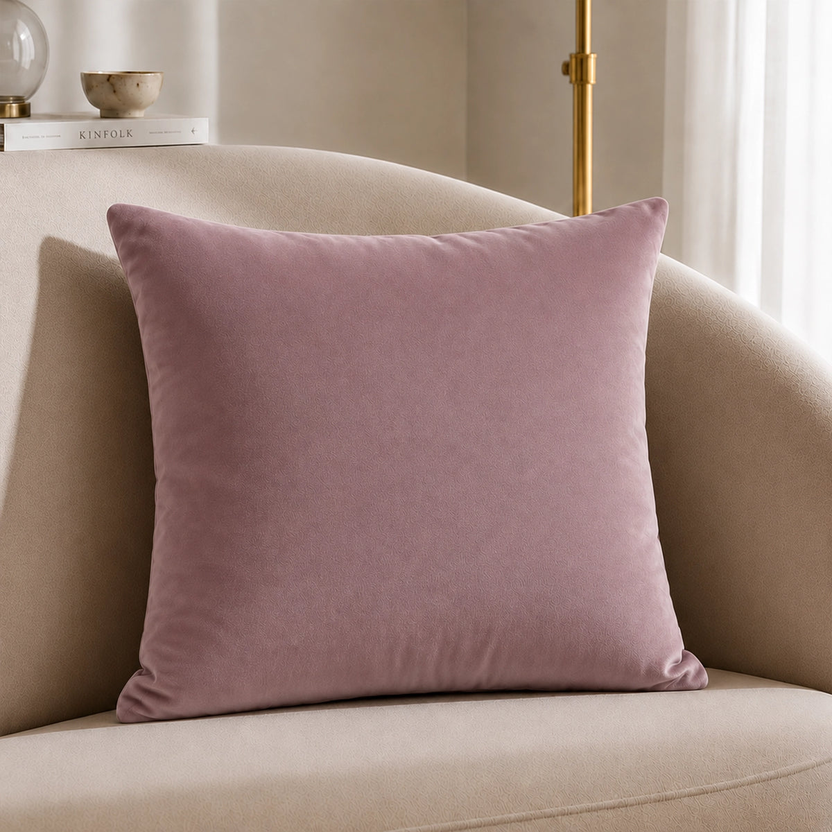 Fort Royal - Velvet Solid Dye Cushion Cover (Lavender)