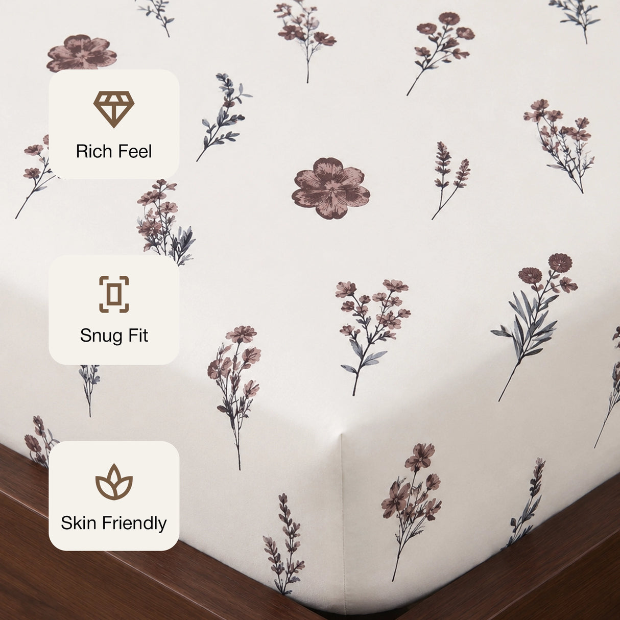 Prairie Charm - White Floral Fitted Sheet