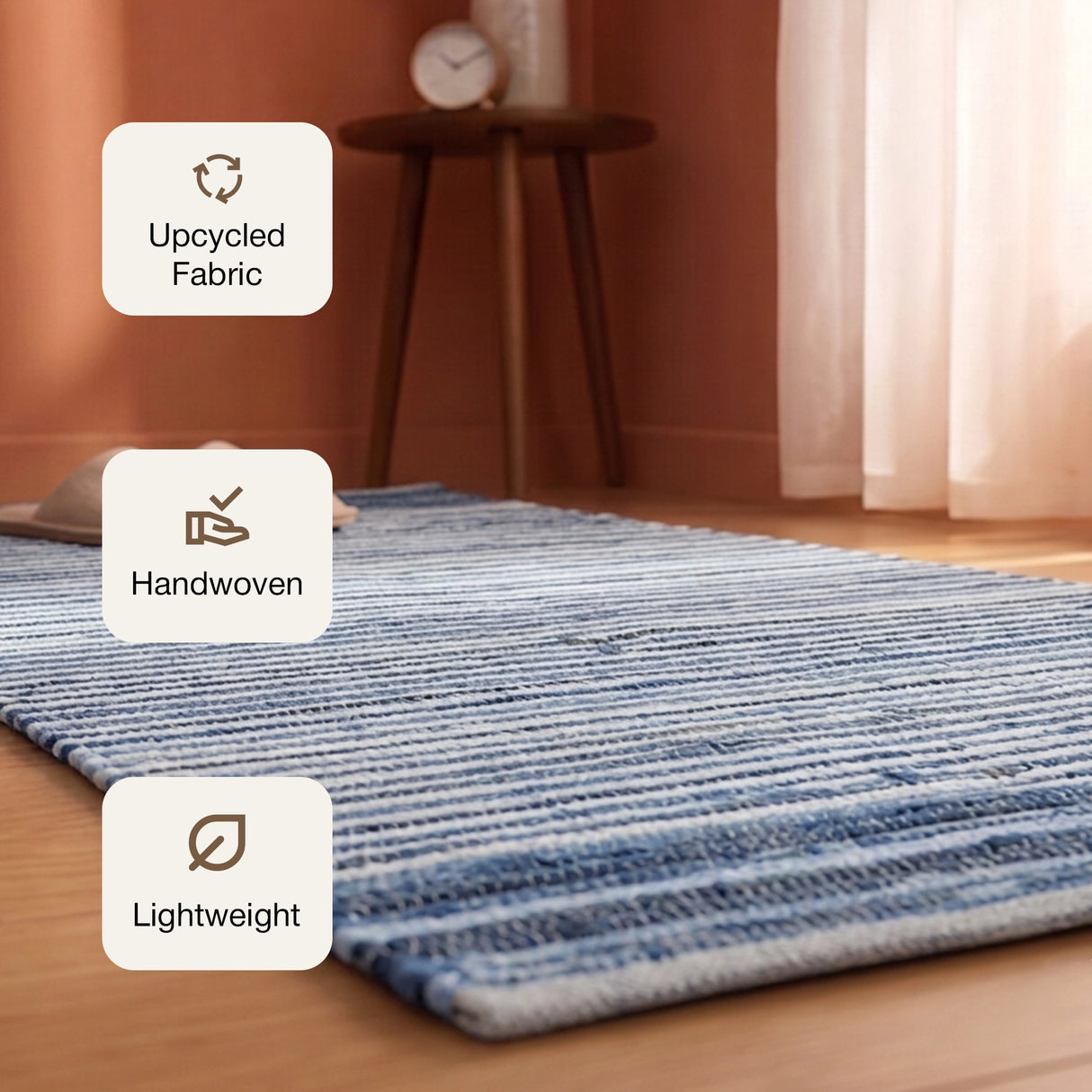 Earthology Soothe - Recycled Runner Rug (Denim Blue)
