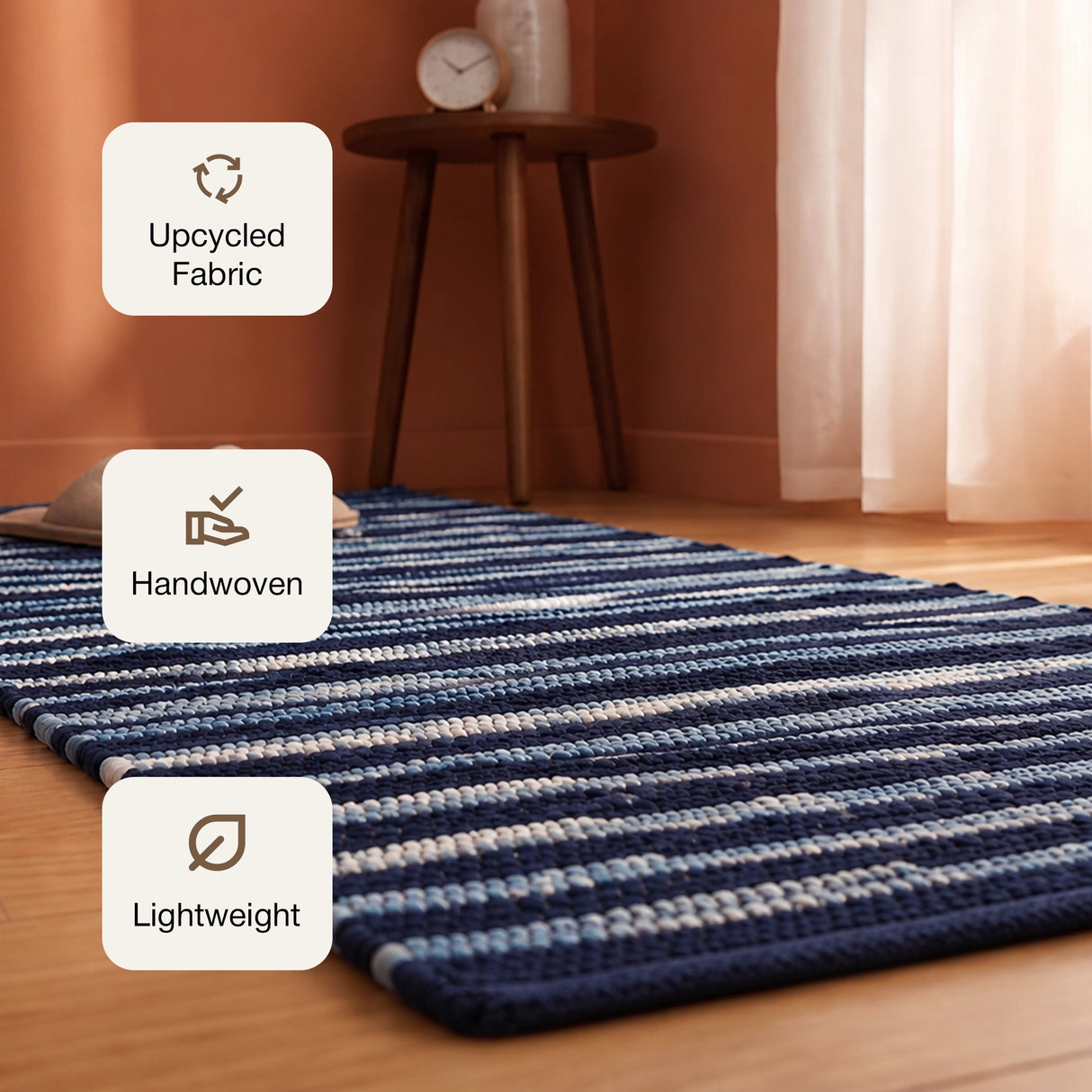 Earthology Harmony - Recycled Runner Rug (Navy Blue)
