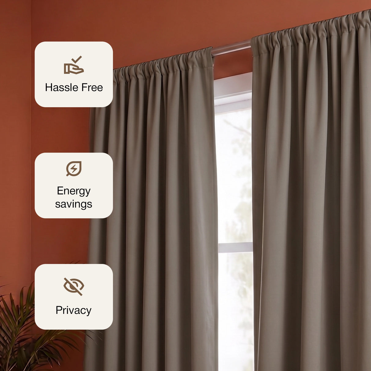 Fort Essential - Rod Pocket Blackout Curtain (English Grey)