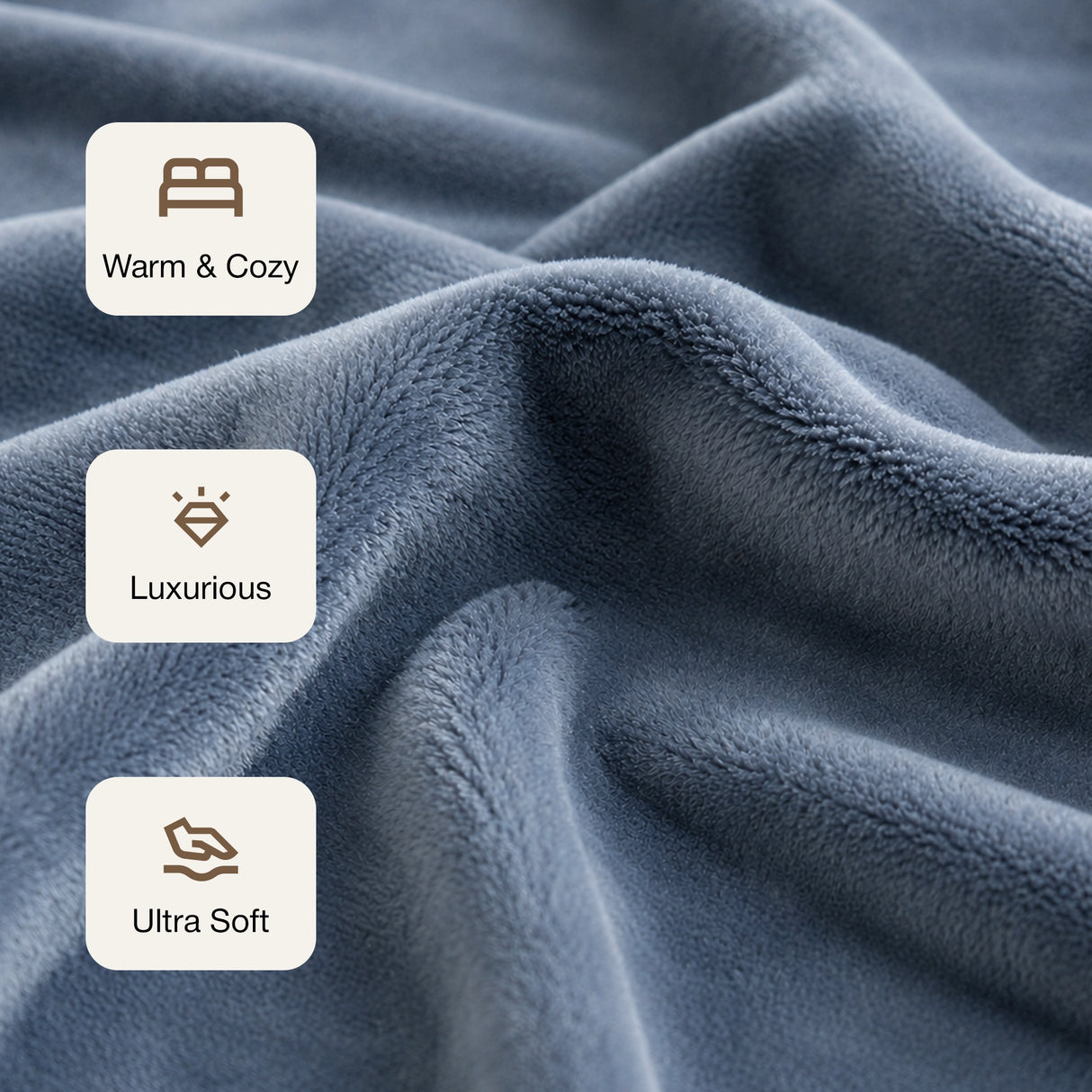 Fort Mellow - Solid Plush Blanket (Frost Blue)
