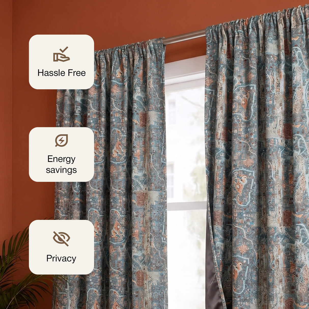 Imprimer River Village - Rod Pocket DP Curtain