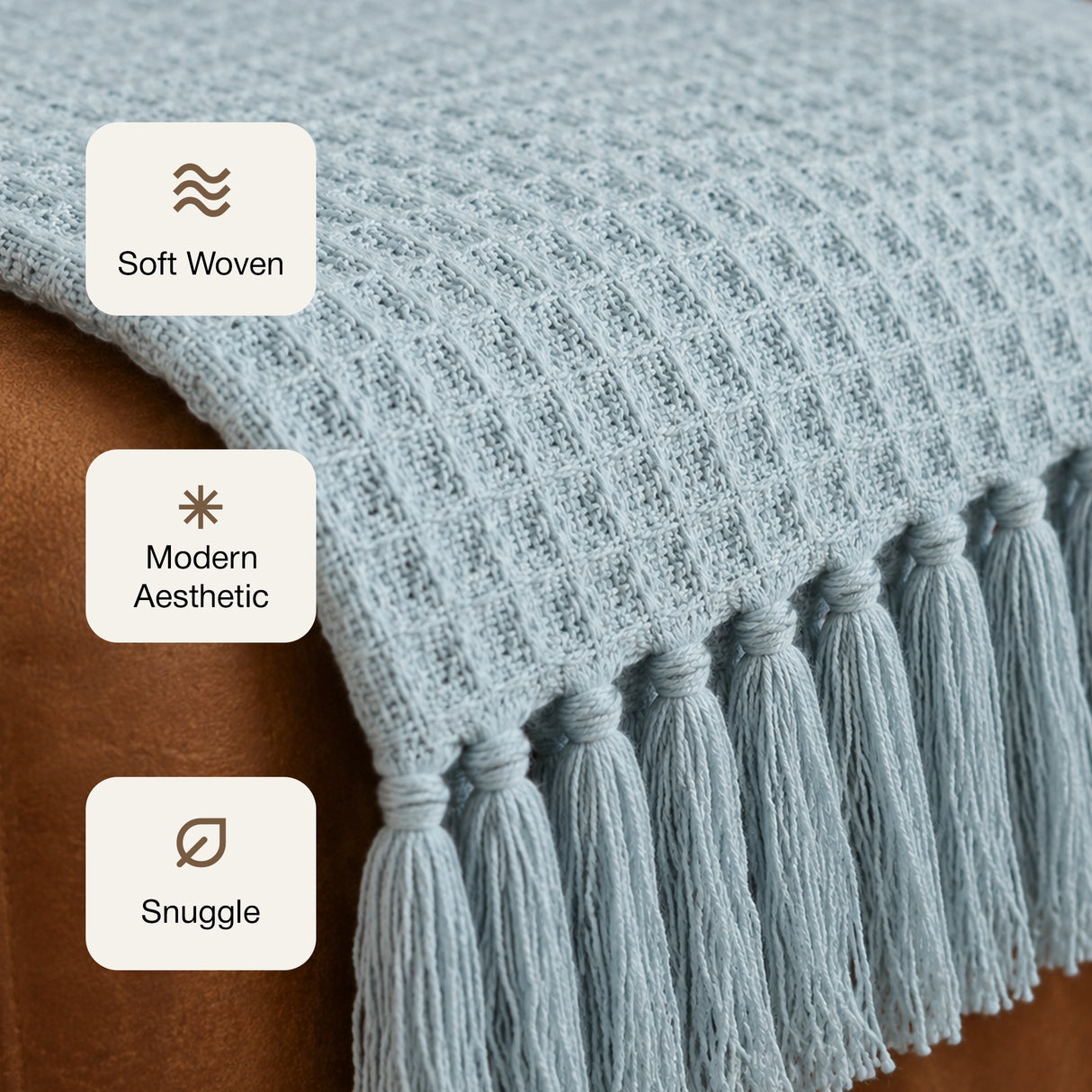 Ice Blue - Waffle Throw