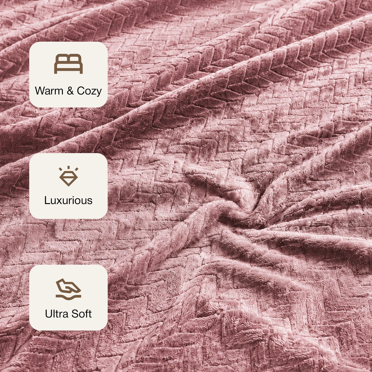 Fort Mellow - Wave Plush Blanket (Pink)