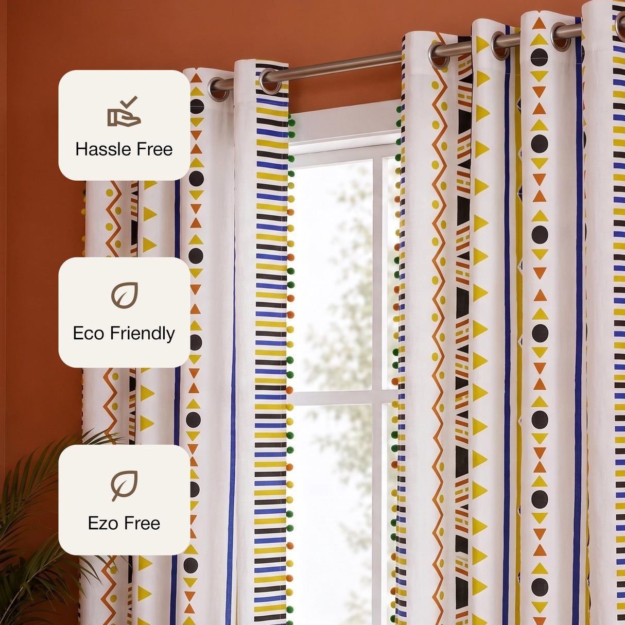 Imprimer Handpicked Santo - Printed Semi Blackout Curtain (Yellow)