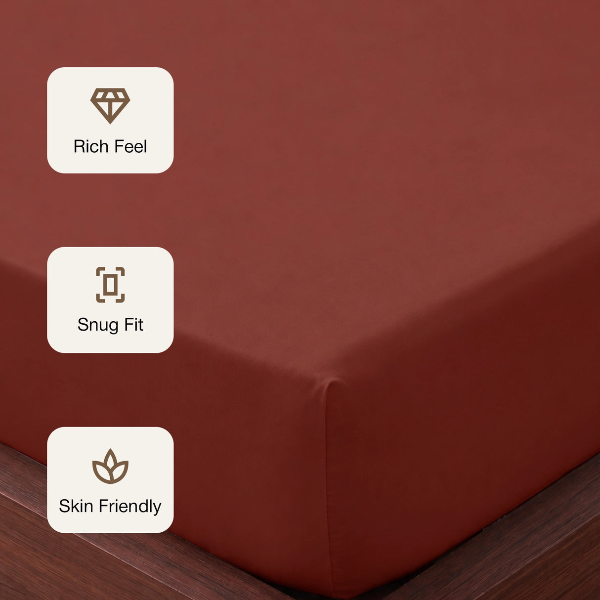 Fort Sublime - Solid Fitted Bedsheet (Maroon)
