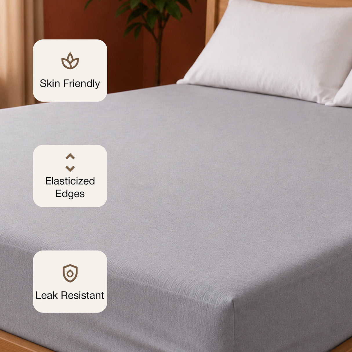 Fort - Terry Solid Mattress Protector (Grey)