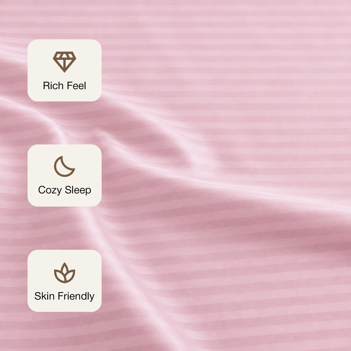 Breton Nap - Satin Stripes Bedsheet (Baby Pink)