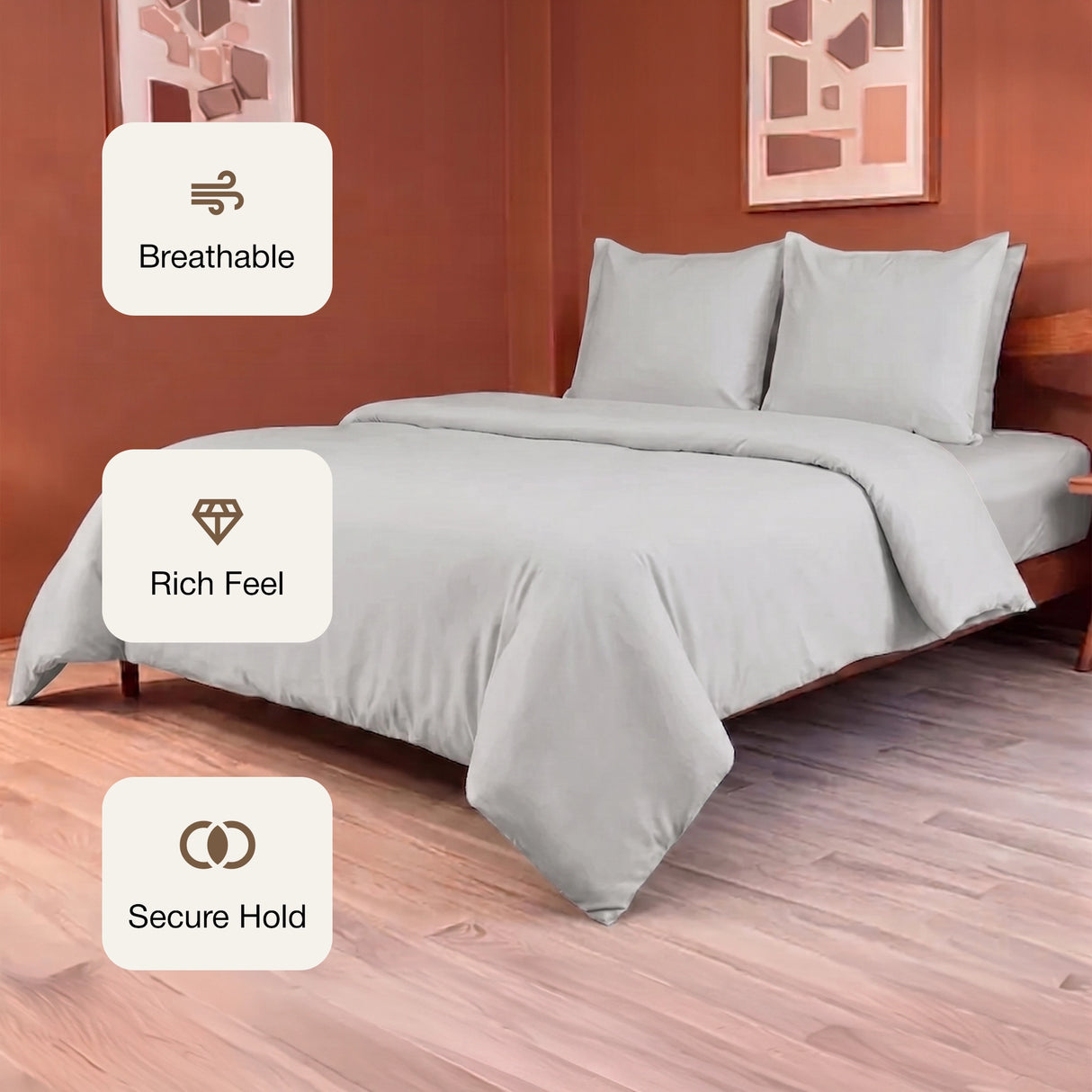 Fort Mellow - Solid Duvet Cover (Light Grey)