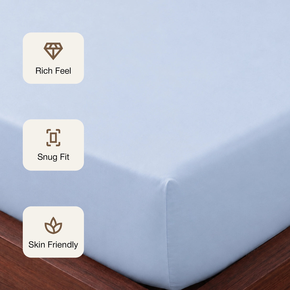 Fort Sublime - Solid Fitted Bedsheet (Sky Blue)