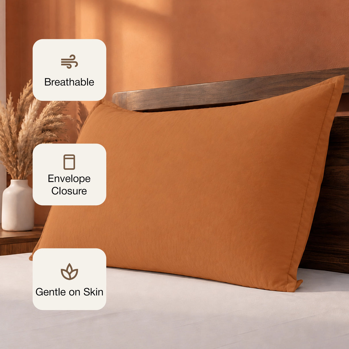 Fort Nightingale - Solid Pillow Cover (Taupe) (Bedsheet Excluded)