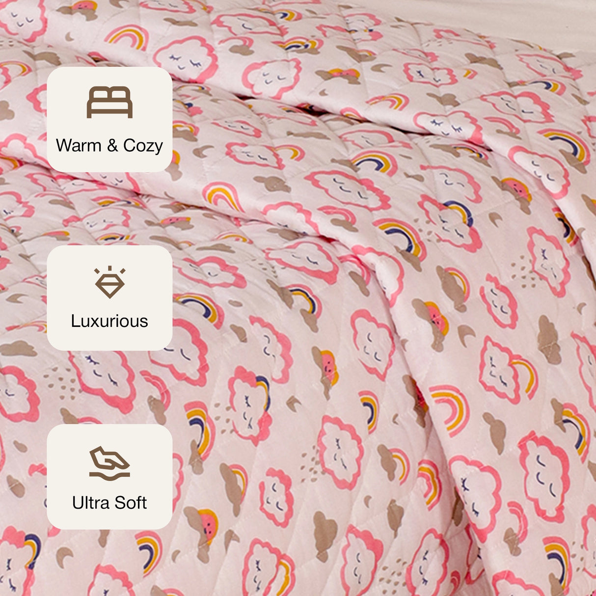 Baby Pink Cloudnine - Printed Baby Blanket