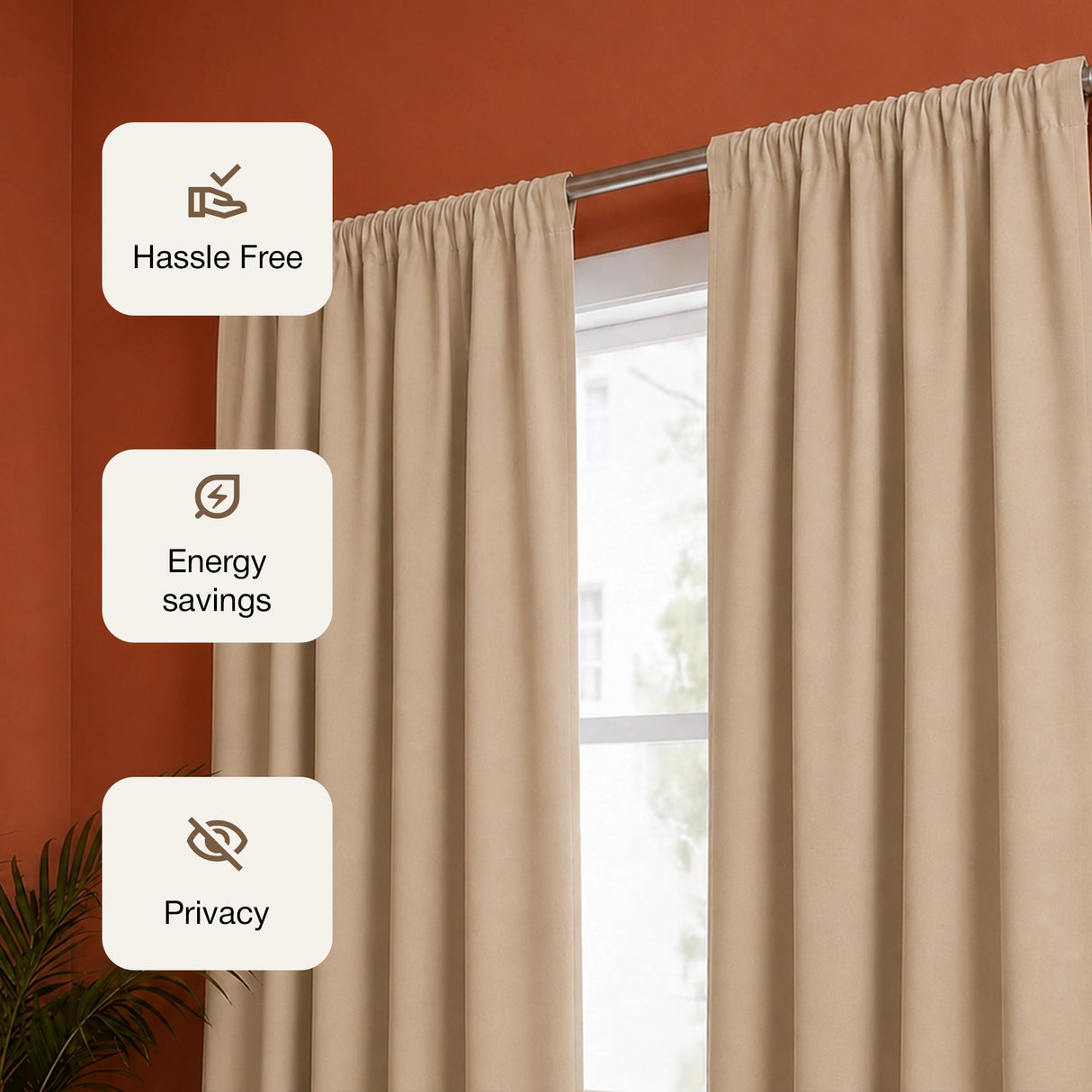 Fort Essential - Black Backing Blackout Curtain