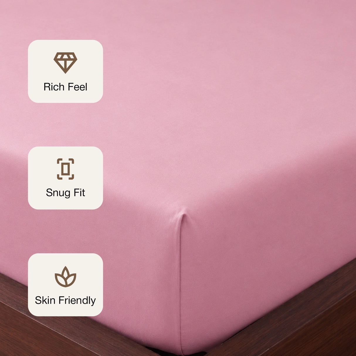 Fort Sublime - Solid Fitted Bedsheet (Pink)