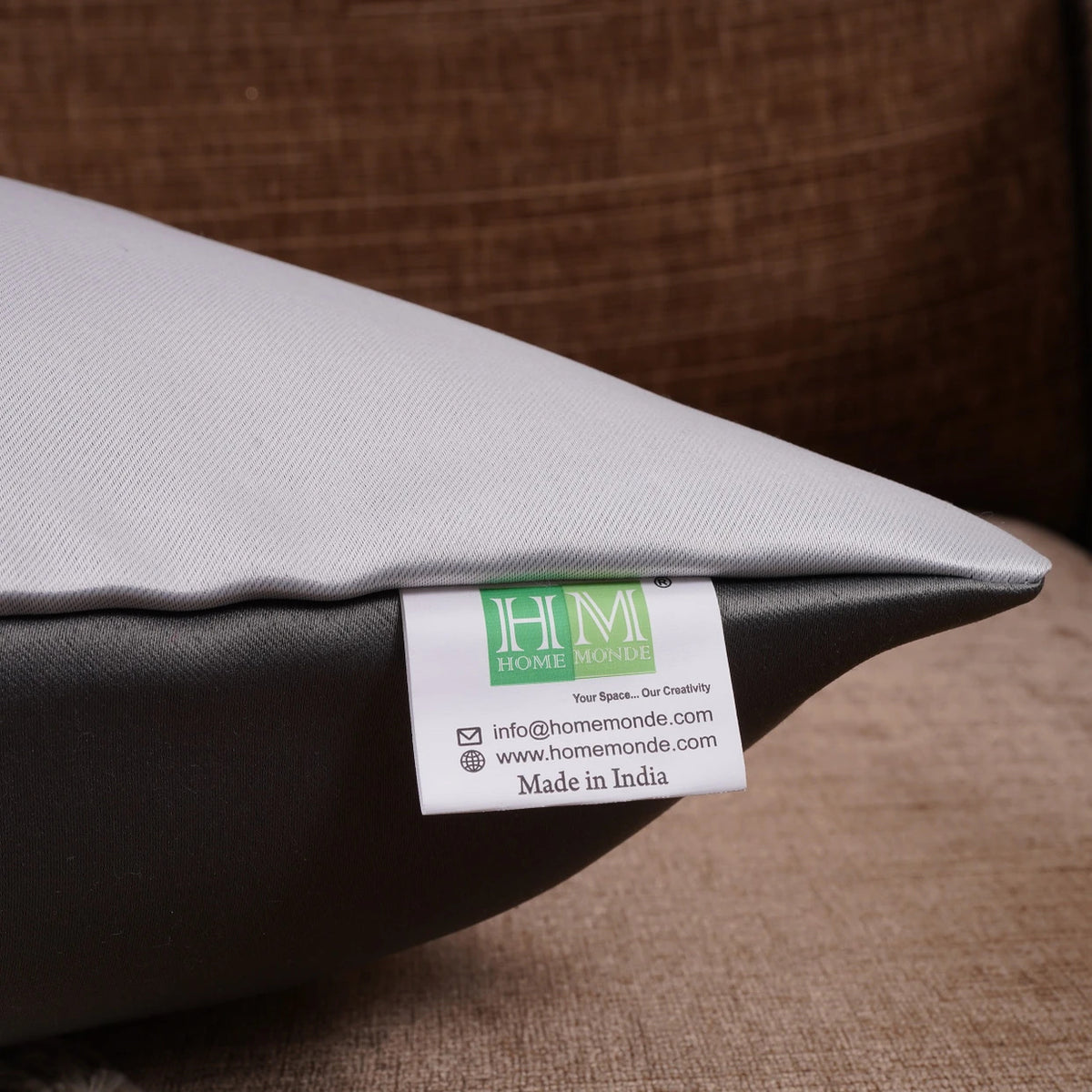 Double Color Pattern Cushion Cover (Grey & White)
