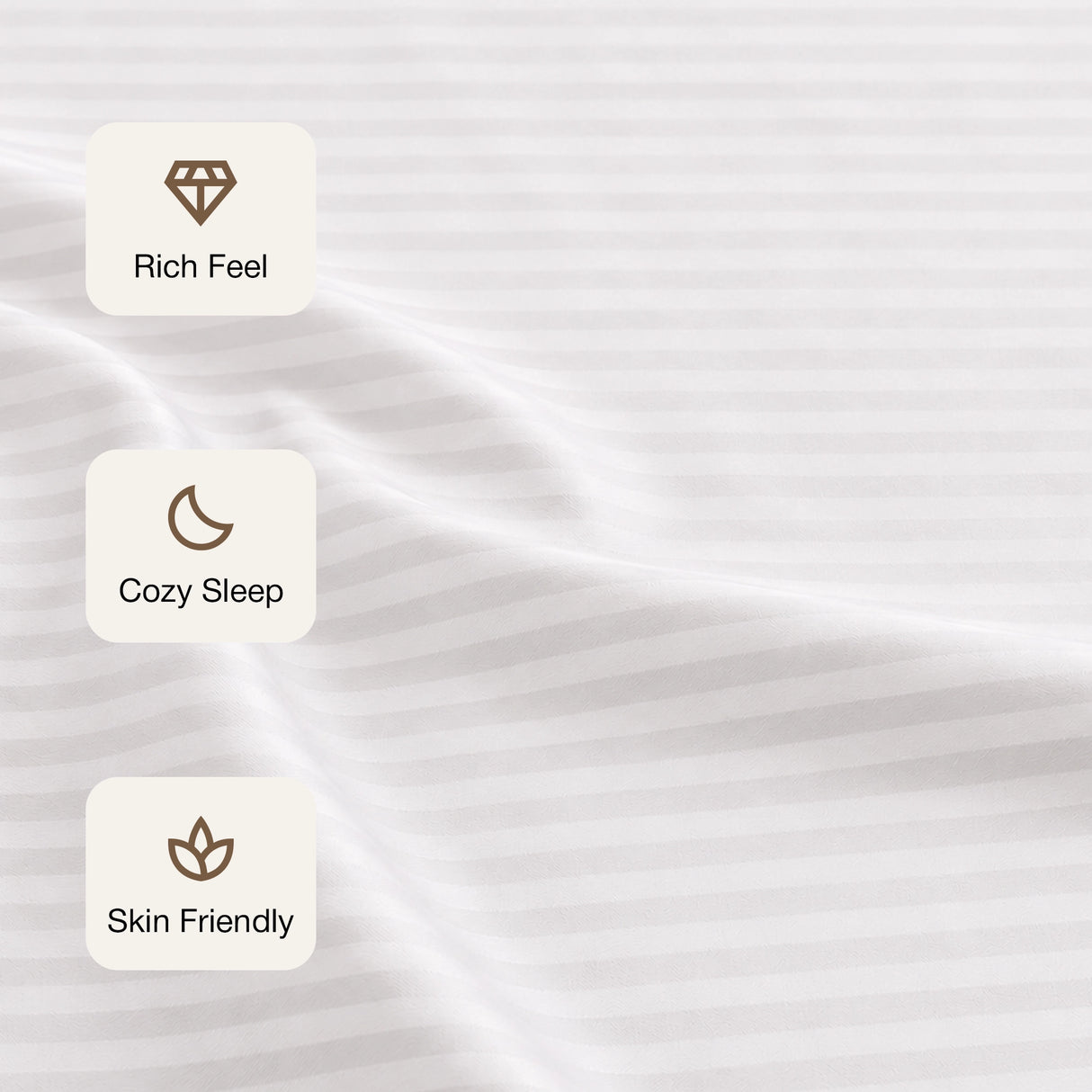 Breton Nap - Satin Stripes Bedsheet (White)