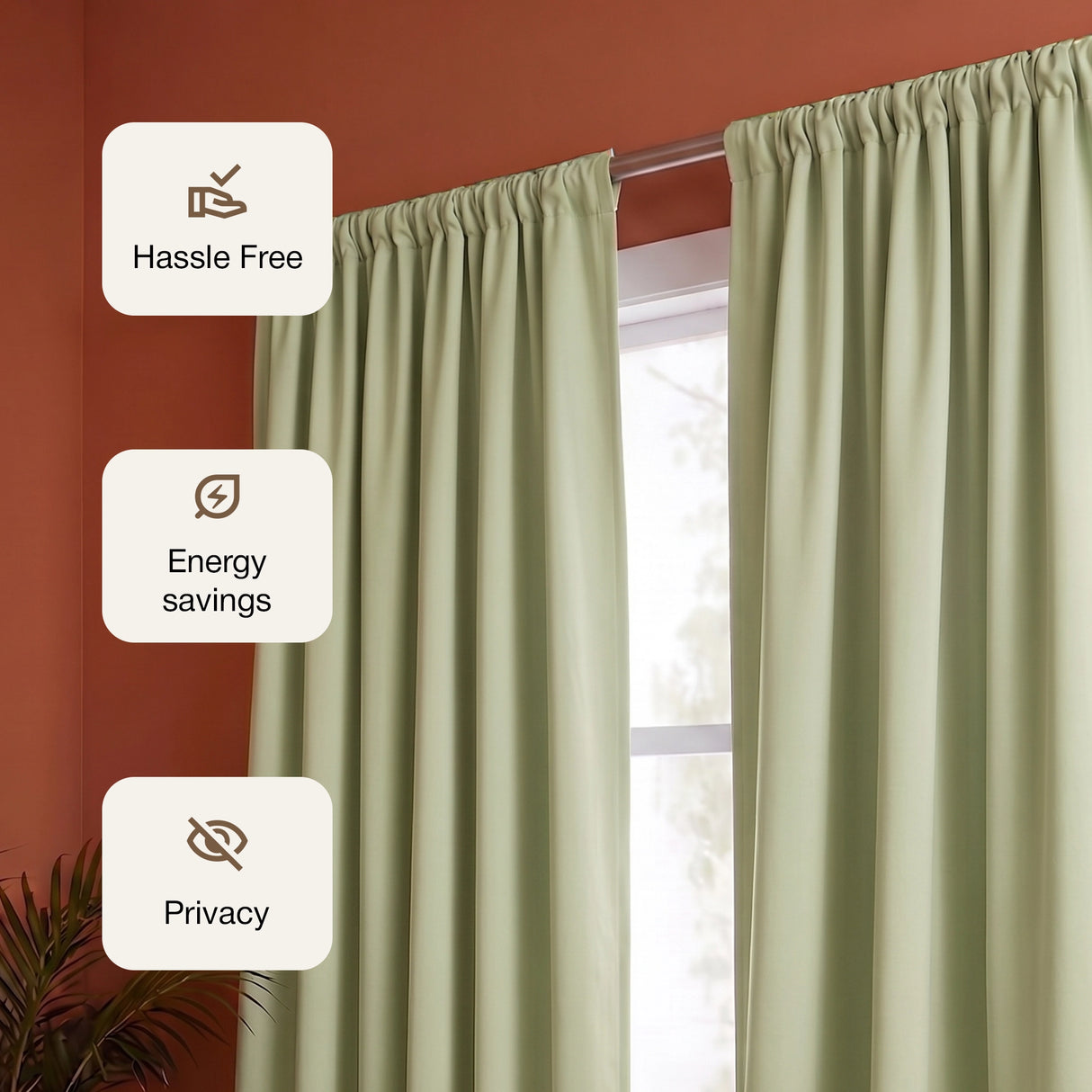 Fort Essential - Rod Pocket Blackout Curtain (Avacado Green)
