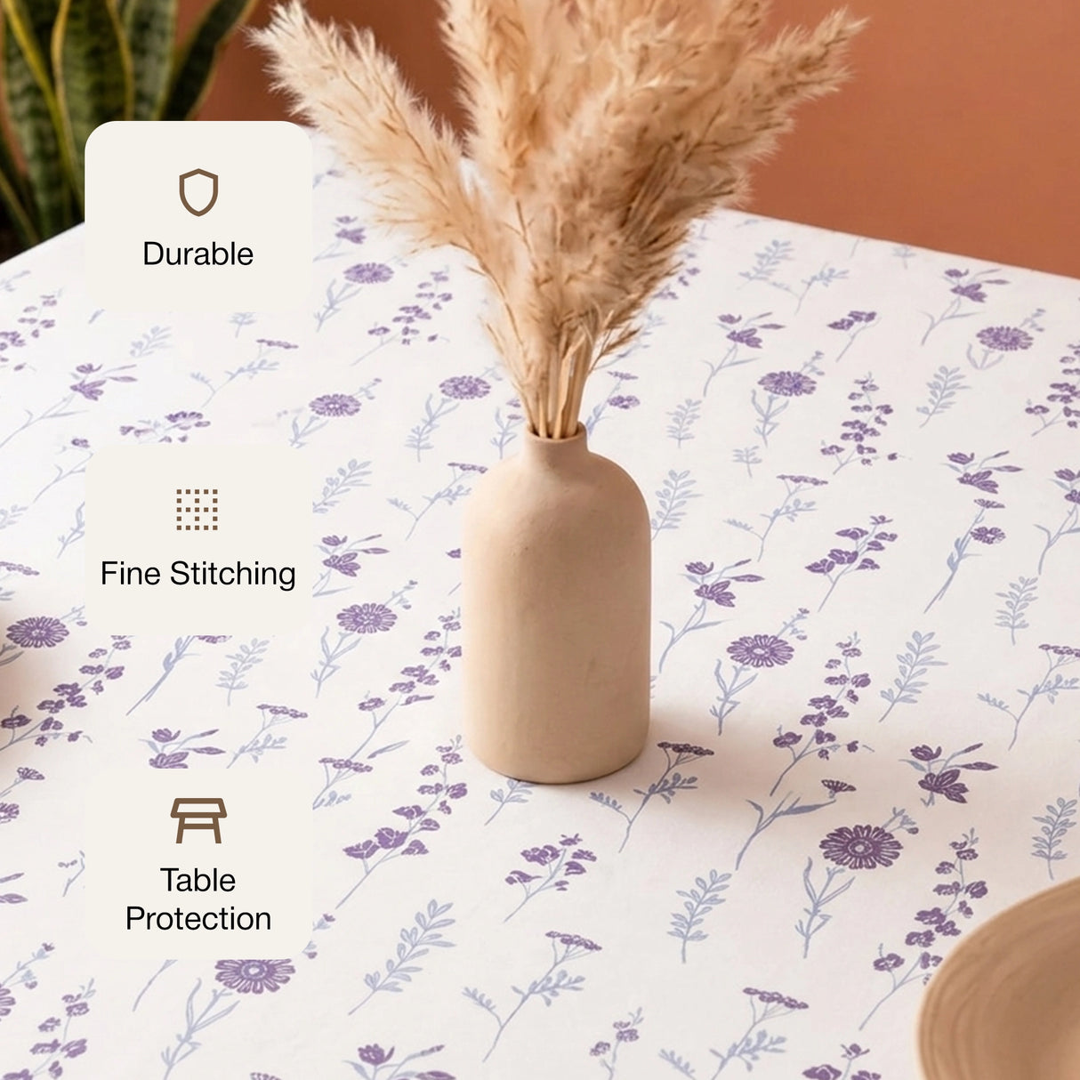 Cotton Premium Dining Table Cover (Blue & Purple)