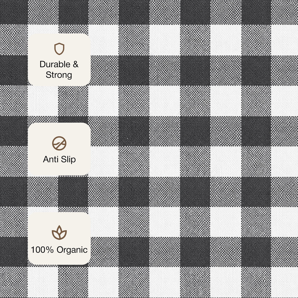 Breton Shadowplay - Plaid Rug (Grey & White)