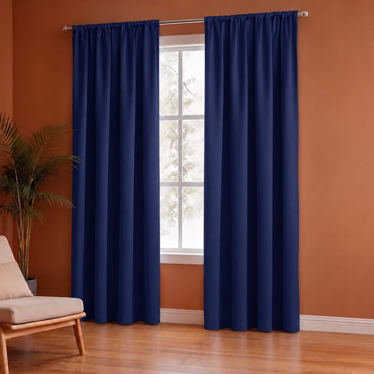 Fort Essential - Rod Pocket Blackout Curtain (Navy Blue)