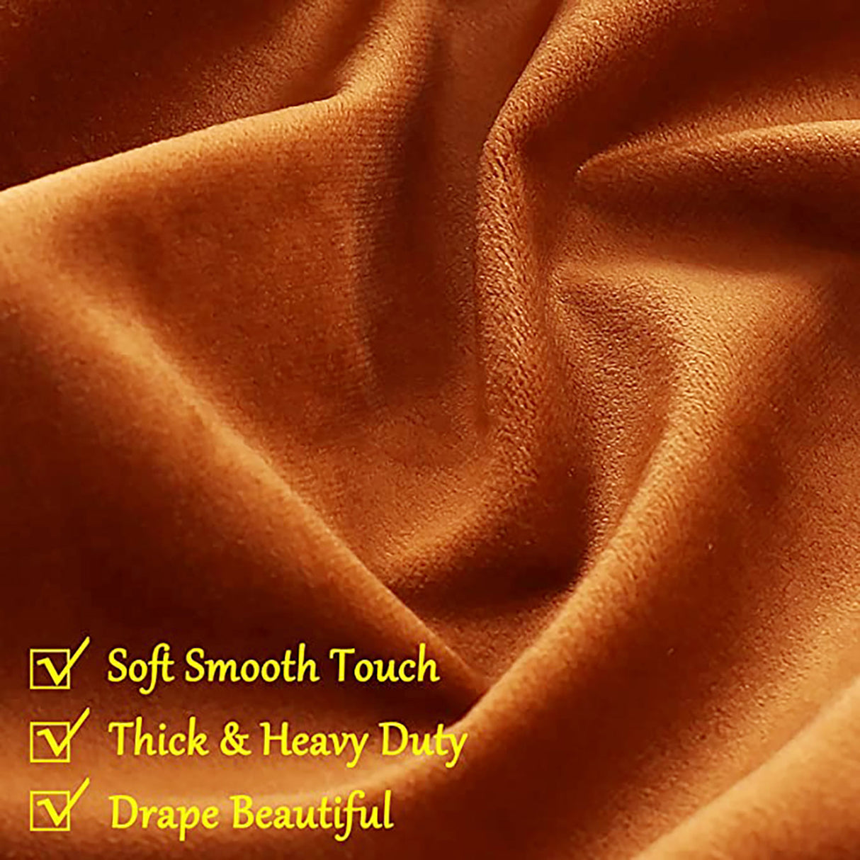 Fort Royal - Rod Pocket Velvet Curtain (Orange)