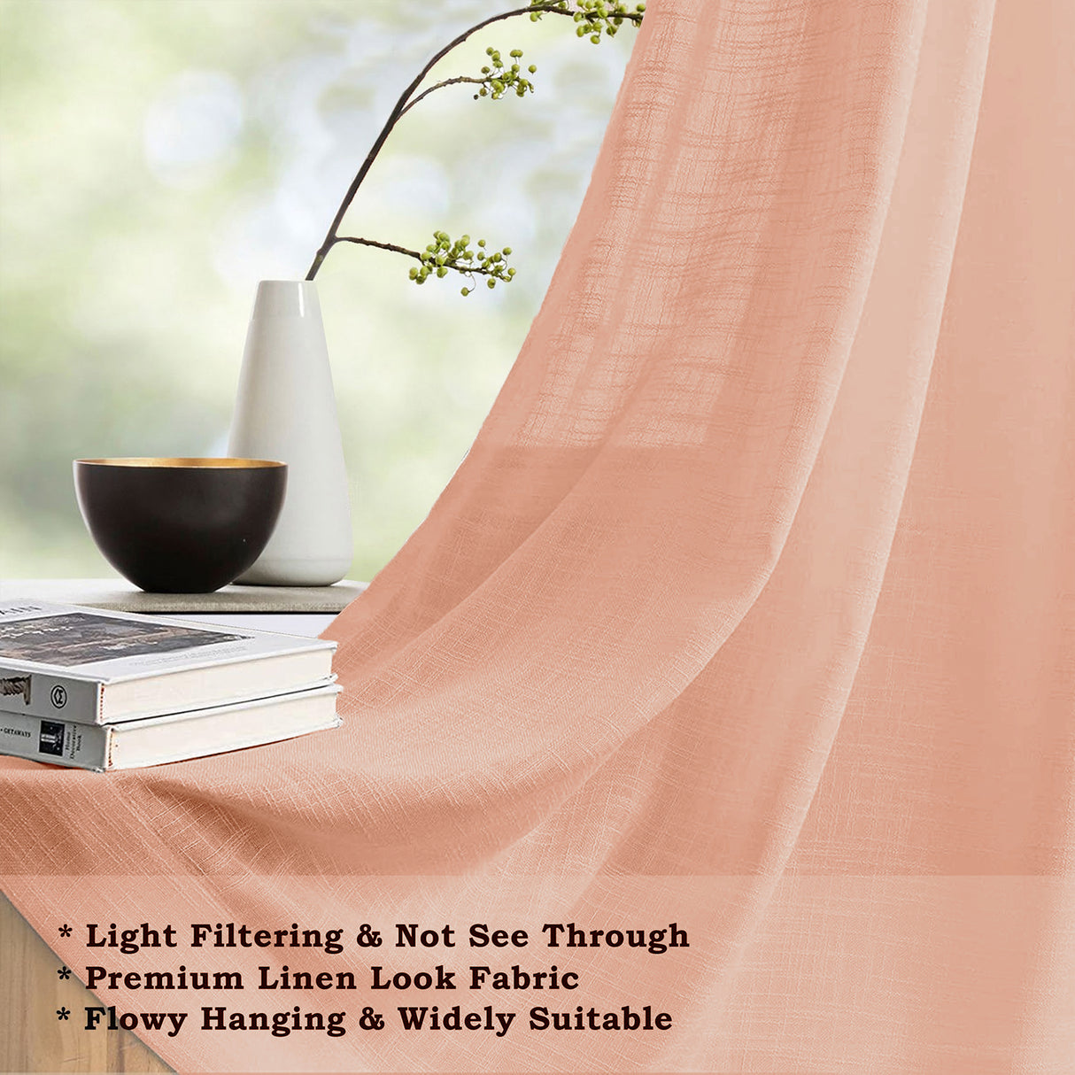 Fort Absolute - Peach Loop Sheer Curtain
