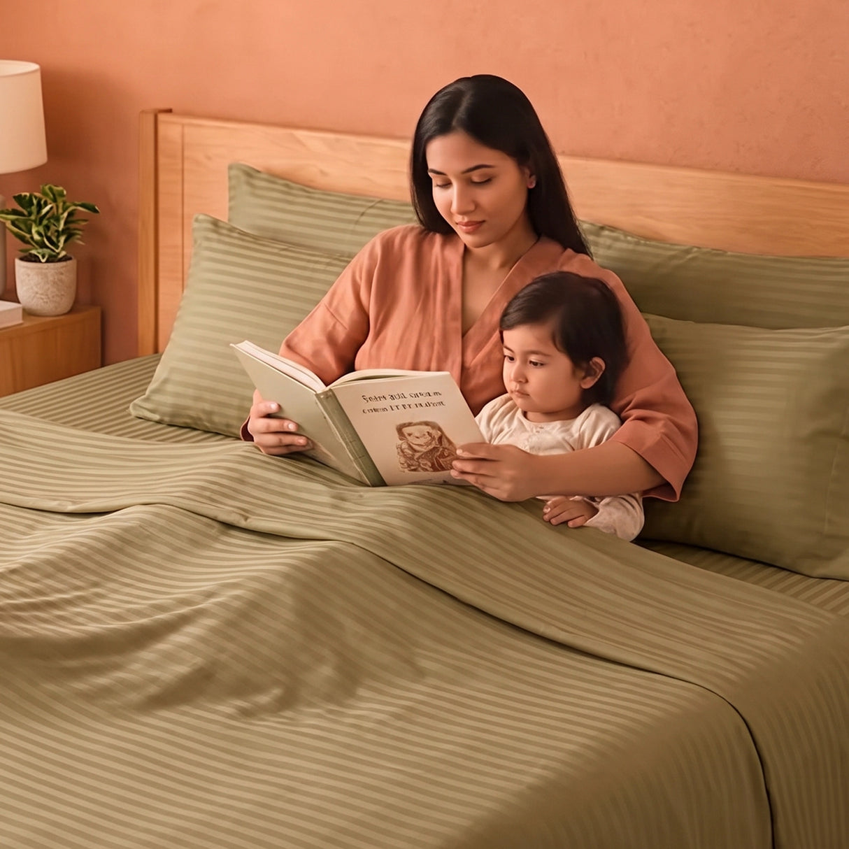 Breton Doze - Satin Stripe Dohar Blanket (Taupe)