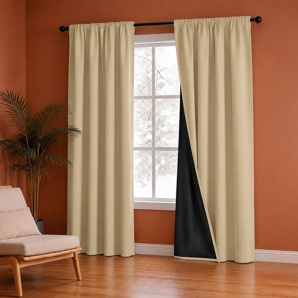 Fort Essential - Black Backing Blackout Curtain