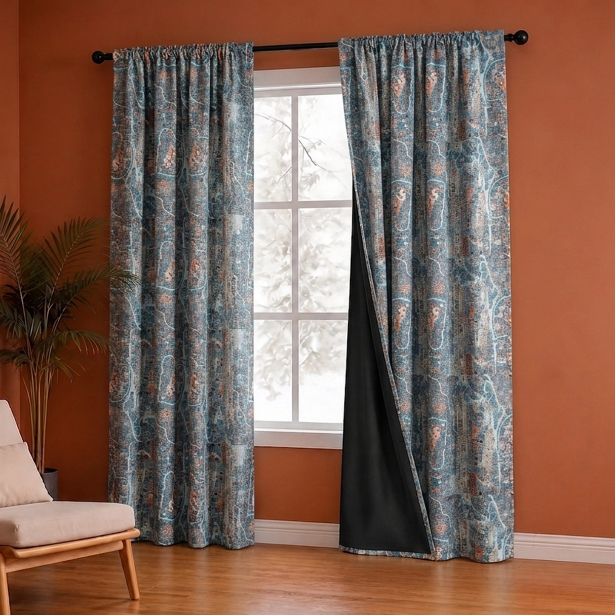 Imprimer River Village - Rod Pocket DP Curtain