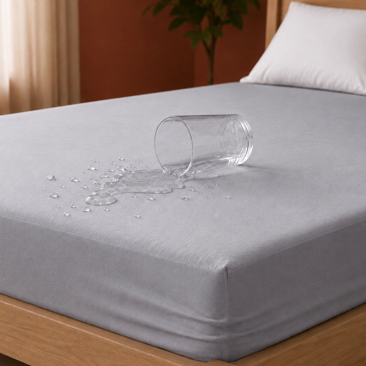 Fort - Terry Solid Mattress Protector (Grey)