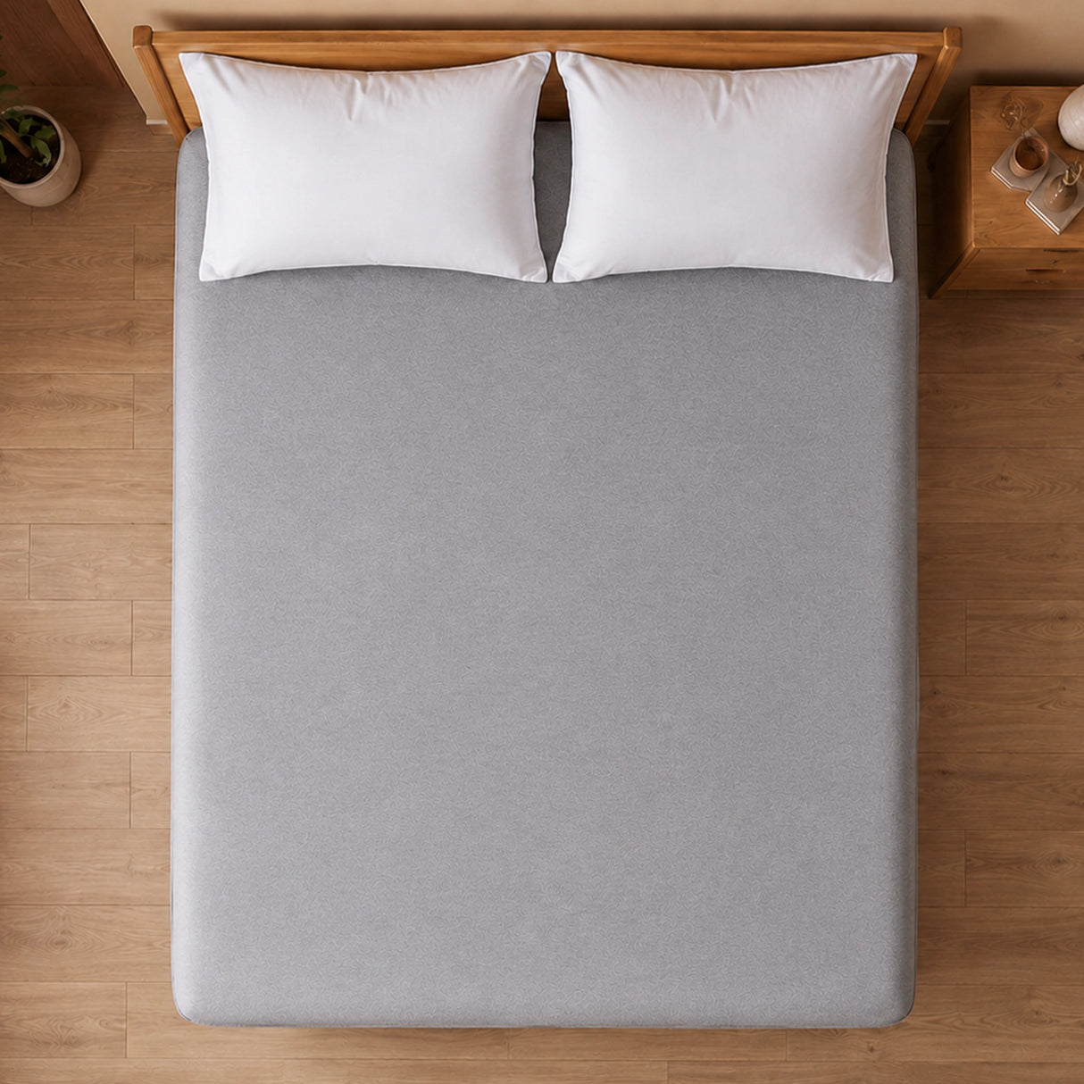 Fort - Terry Solid Mattress Protector (Grey)