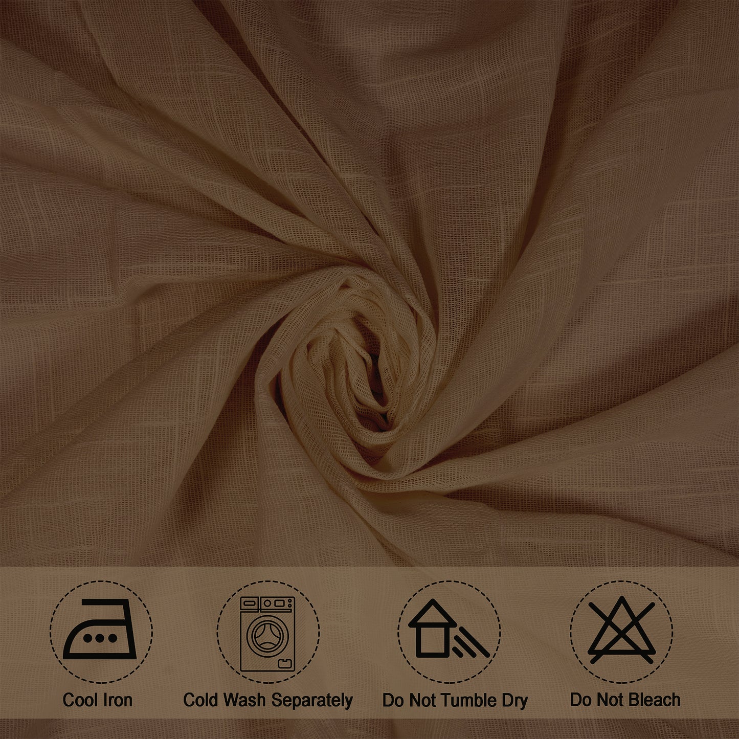 Fort Absolute - Back Tab Sheer Curtain (Dark Brown)