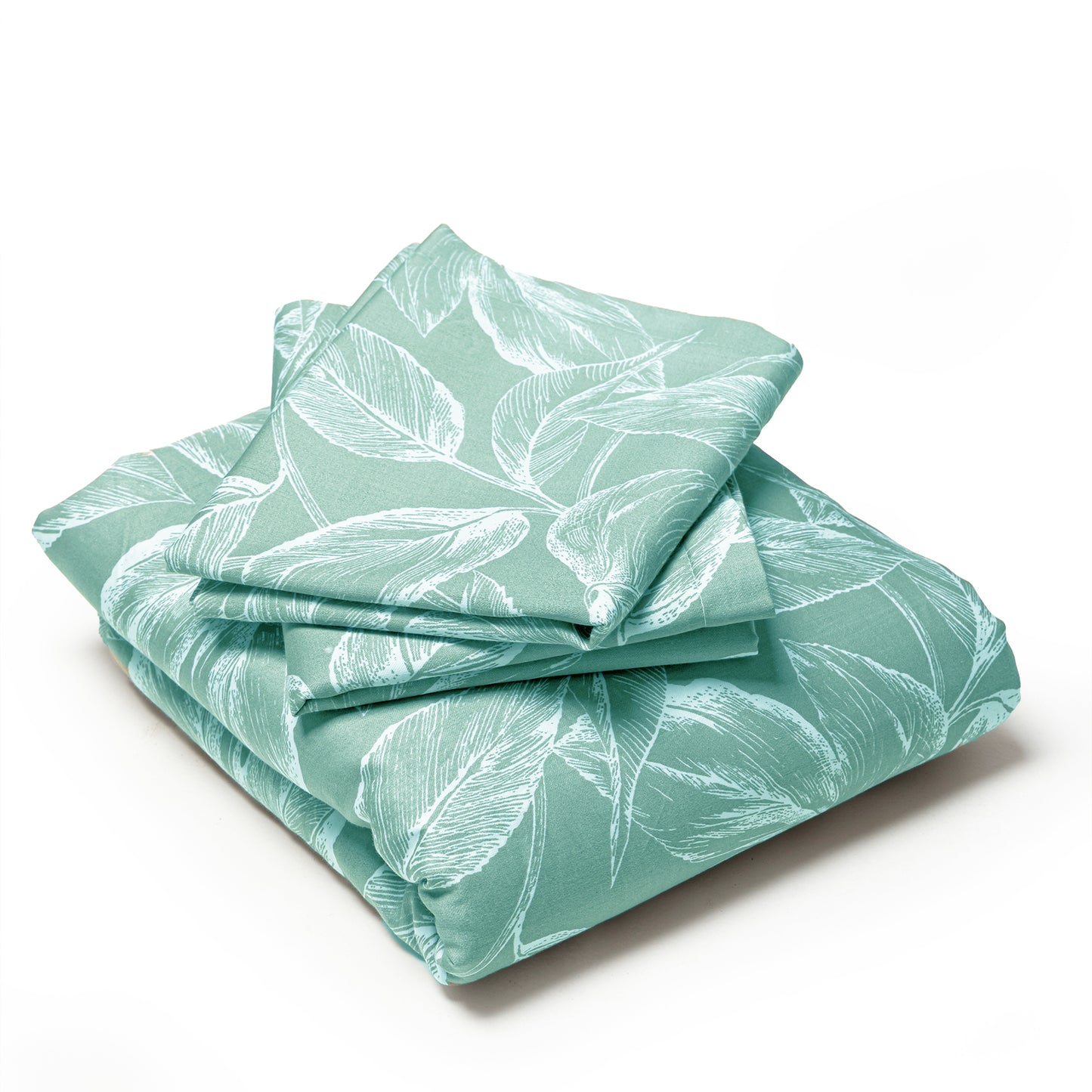 Imprimer Lilac - Leaf Printed Duvet Cover (Aqua Blue)