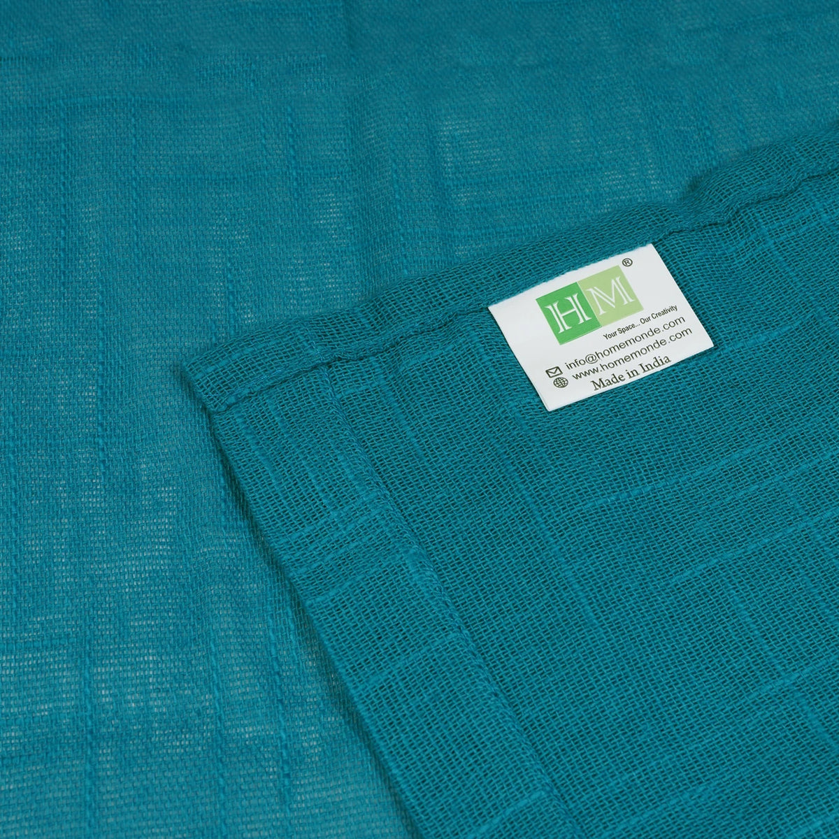 Cotton Solid Sheer Curtains (Blue)
