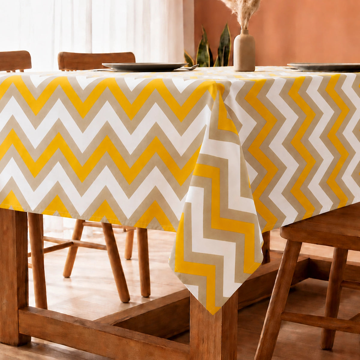 Imprimer Chevron - Printed Dining Table Cover (Yellow)