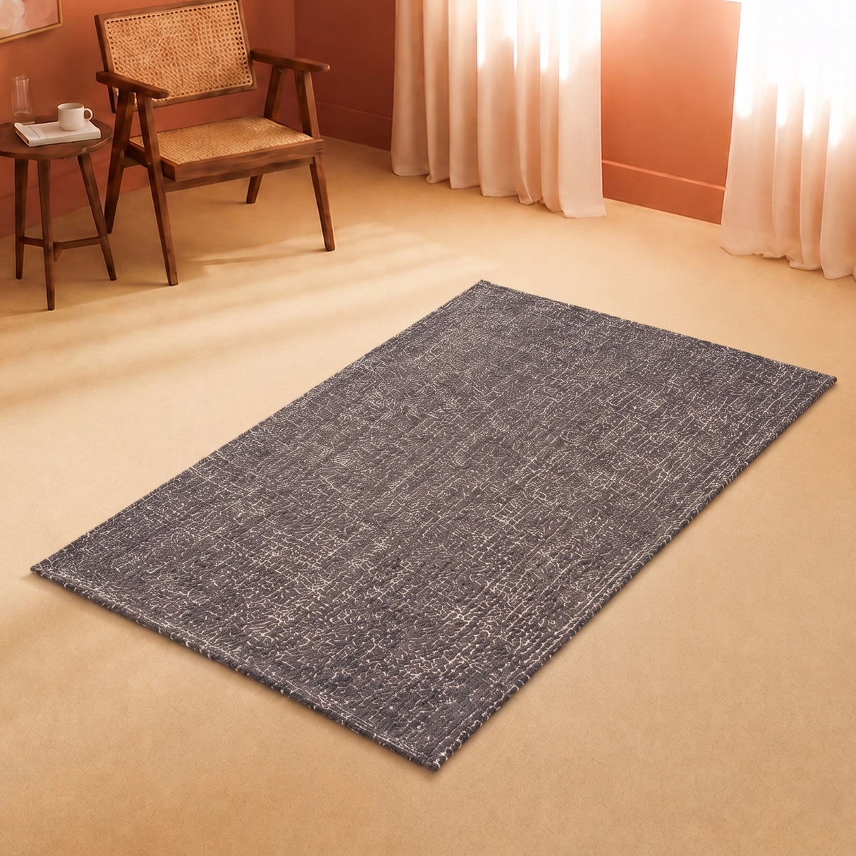 Tessitura Chromatic - Herringbone Cotton Rug (Grey & White)