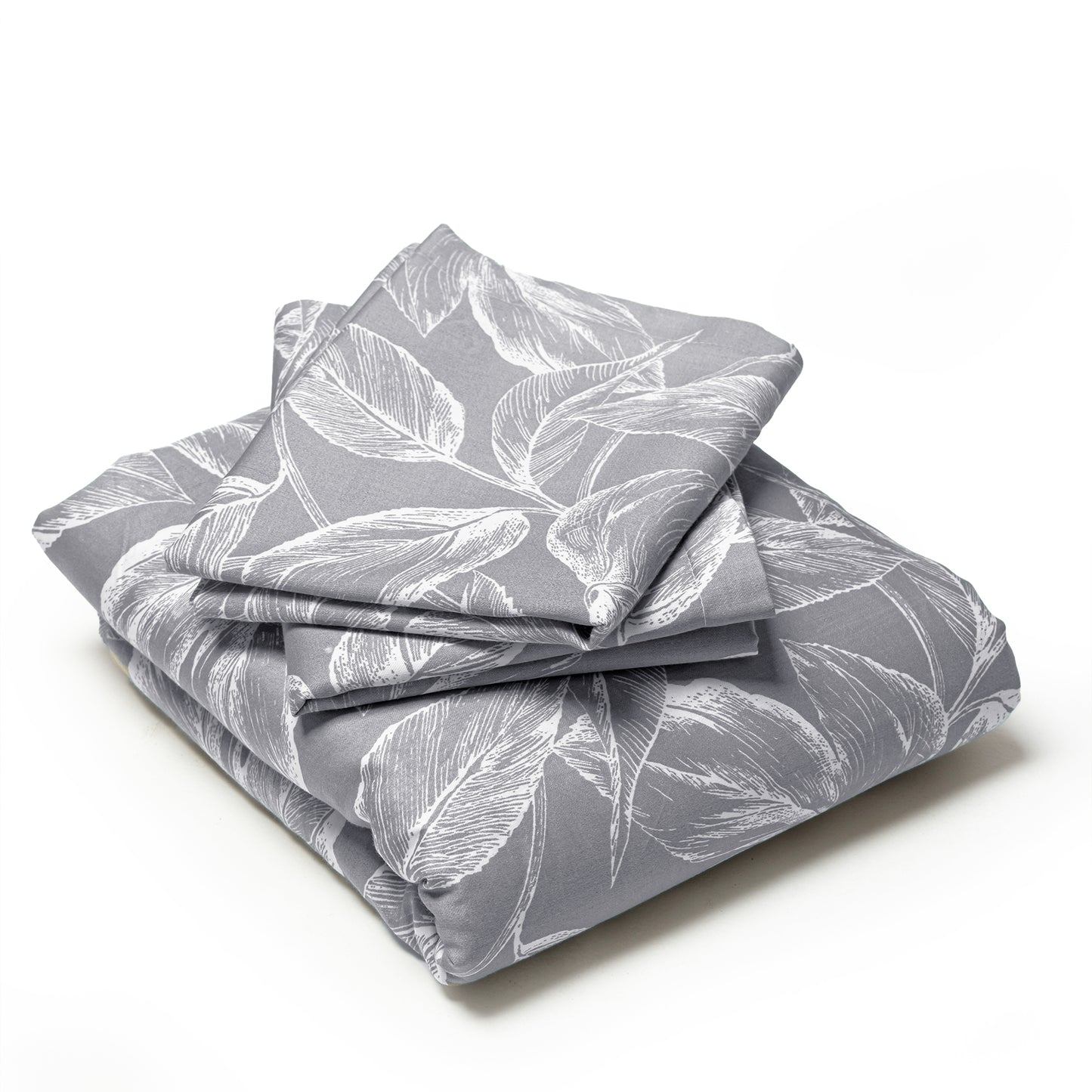 Imprimer Lilac - Leaf Printed Duvet Cover (Grey)