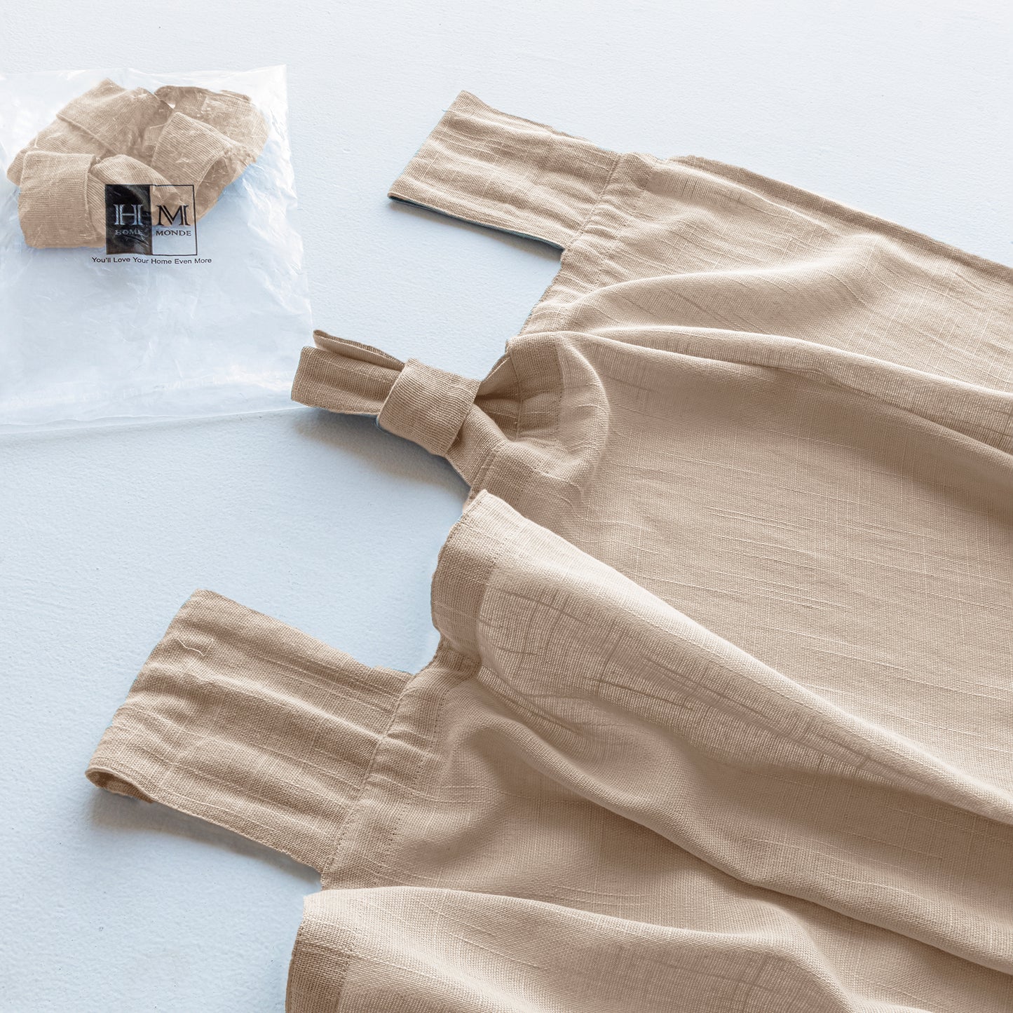 Fort Absolute - Twist Tab Top Sheer Curtain (Beige)