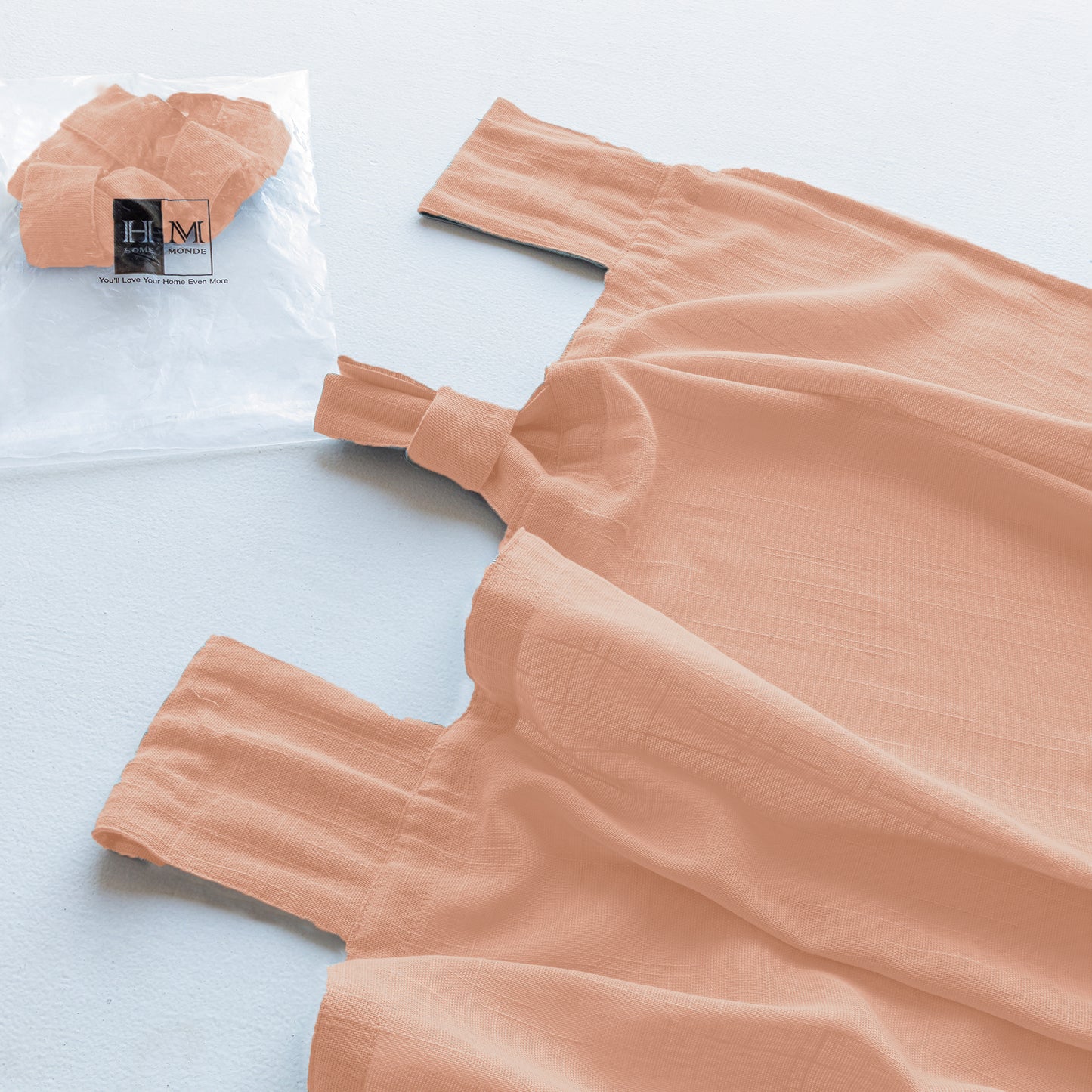 Fort Absolute - Twist Tab Top Sheer Curtain (Peach)