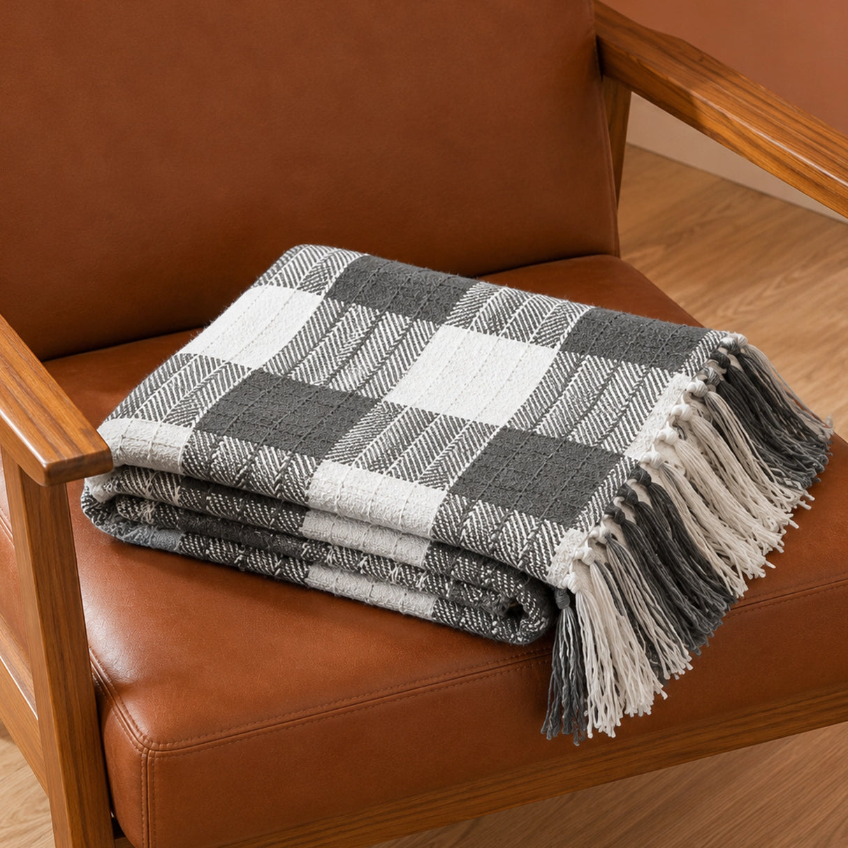 Breton Grey Harlequin - Plaid Woven Throw