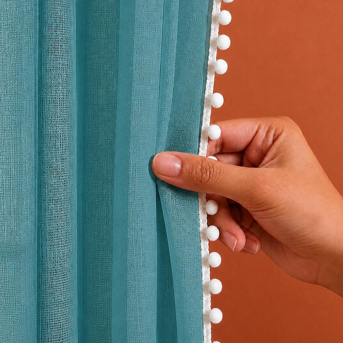 Fort Handpicked Breeze - Rod Pocket Blue Sheer Curtain
