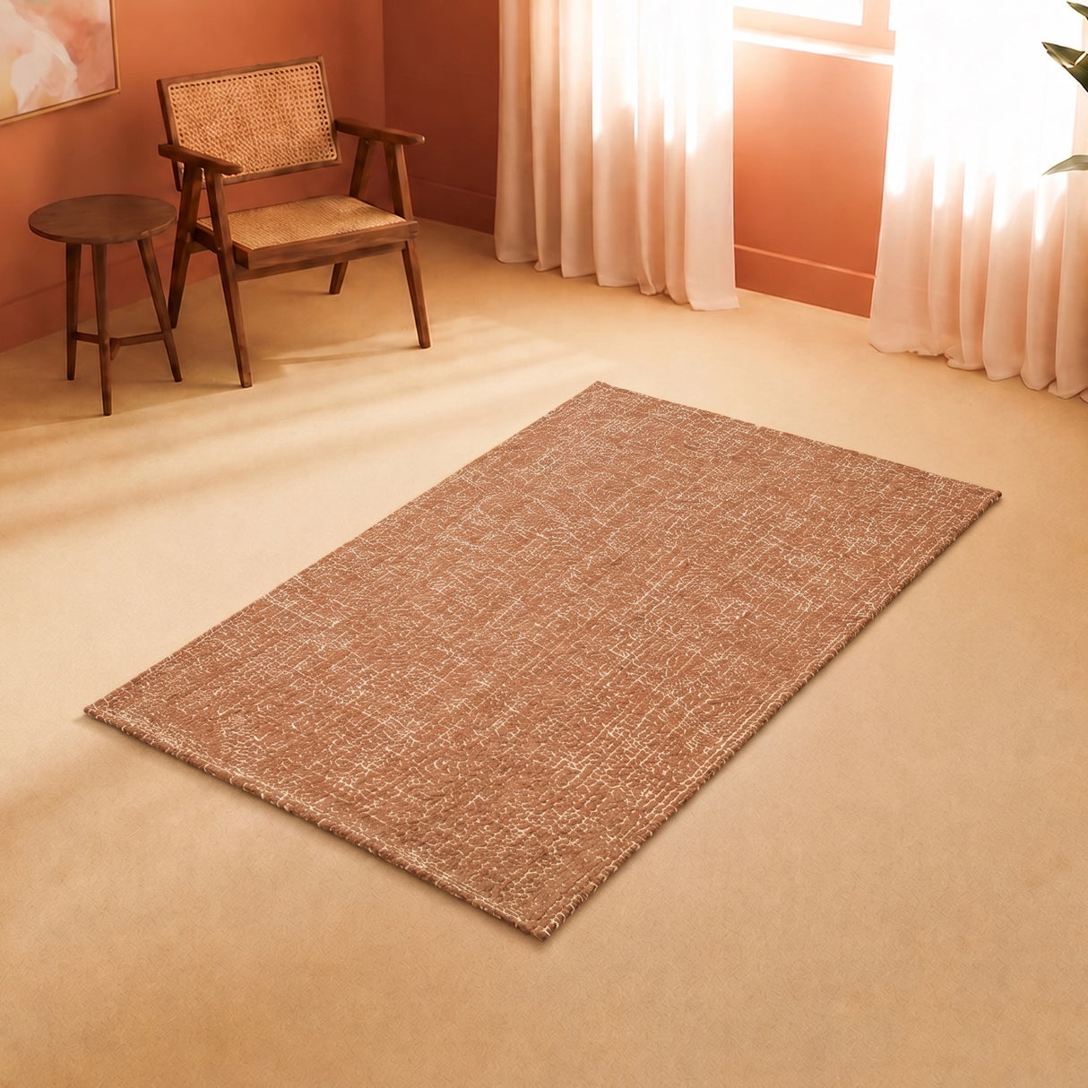 Tessitura Chromatic - Herringbone Cotton Rug (Tan & White)
