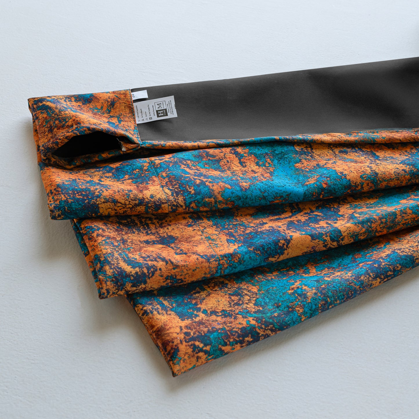 Imprimer Abstract - Rod Pocket DP Blackout Curtain (Turquoise & Mustard)