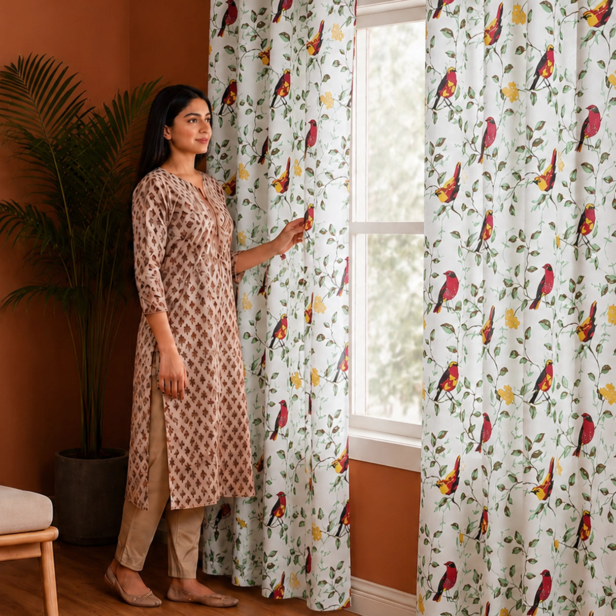 Multicolor Little Wings Eyelet Duck Curtain